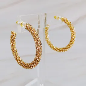 Gold Wrapped In Shine Hoop Earrings