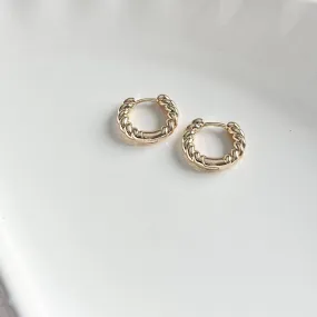 Golden Sunrise Little Twisted Hoop Earrings