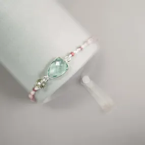 Green Amethyst Adjustable Silver Bracelet