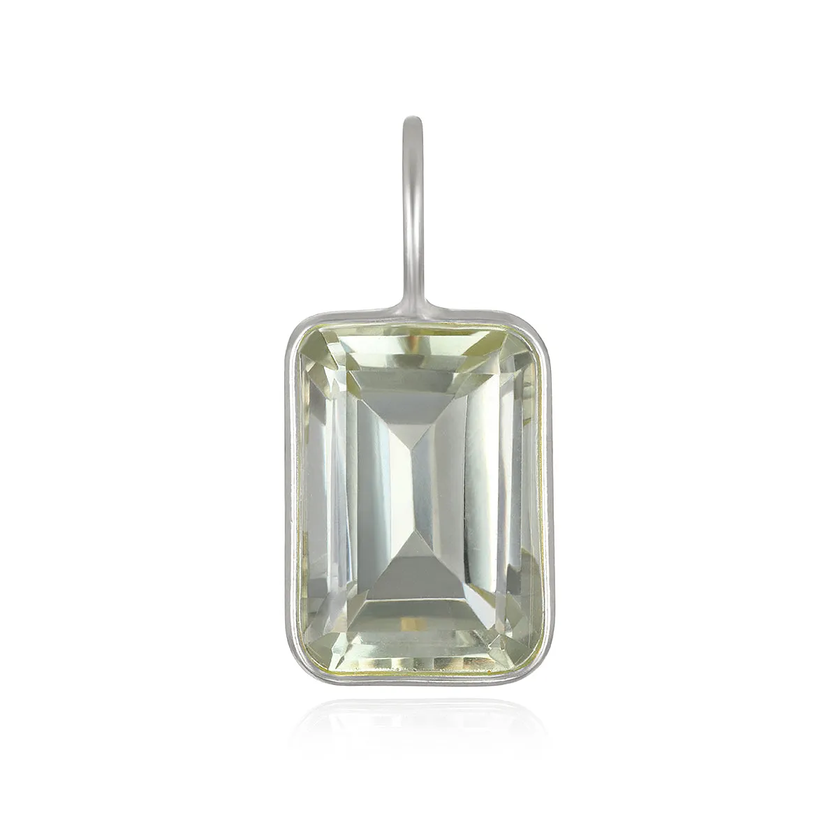 Green Amethyst Emerald Cut Charm