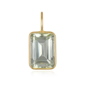 Green Amethyst Emerald Cut Charm