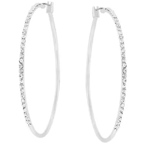 Gwen Large CZ Silver  Hoop Earrings