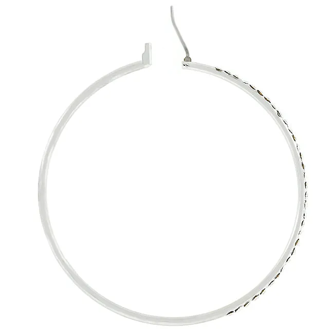 Gwen Large CZ Silver  Hoop Earrings