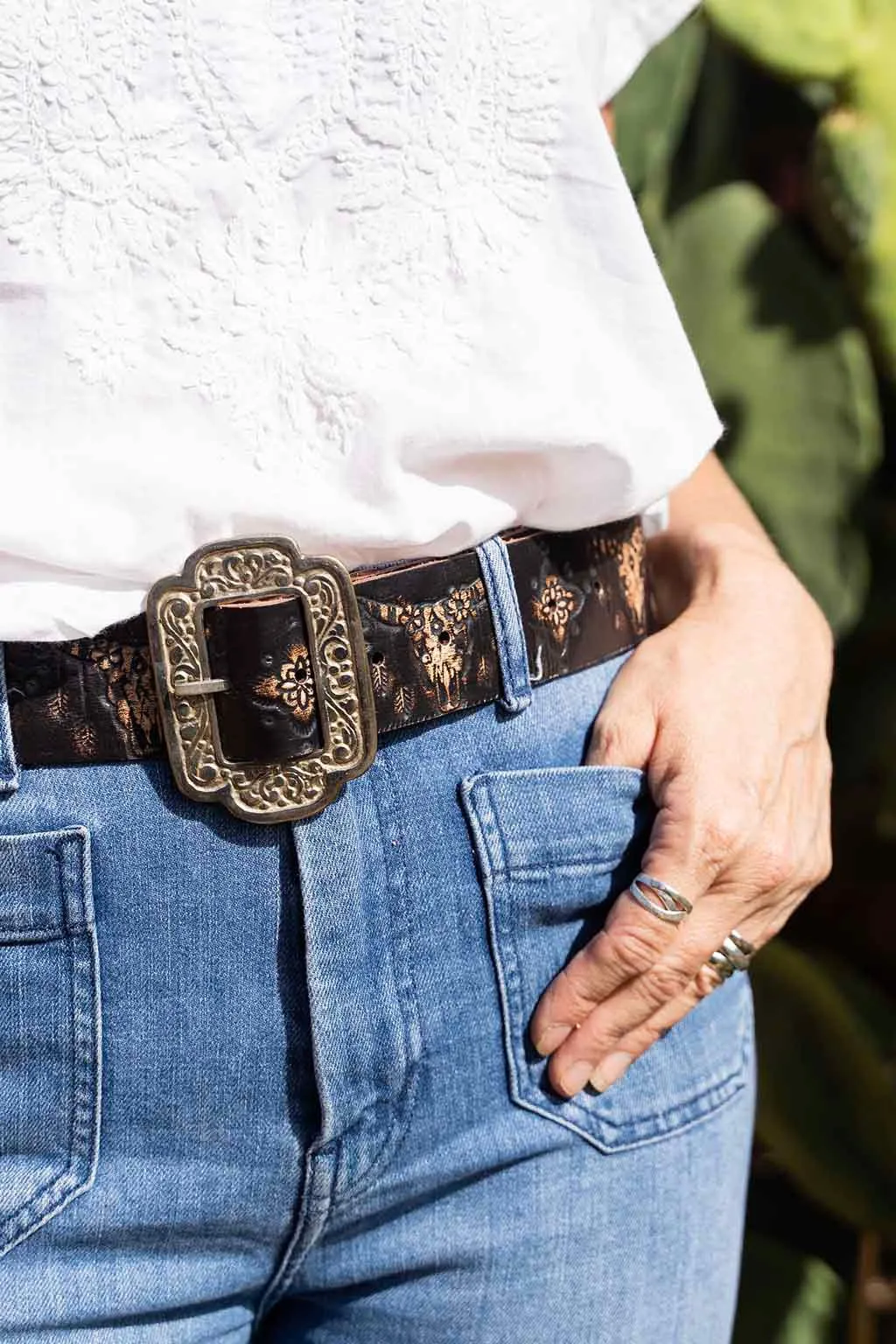 GYPSY TORO LEATHER BELT CHOCOLATE