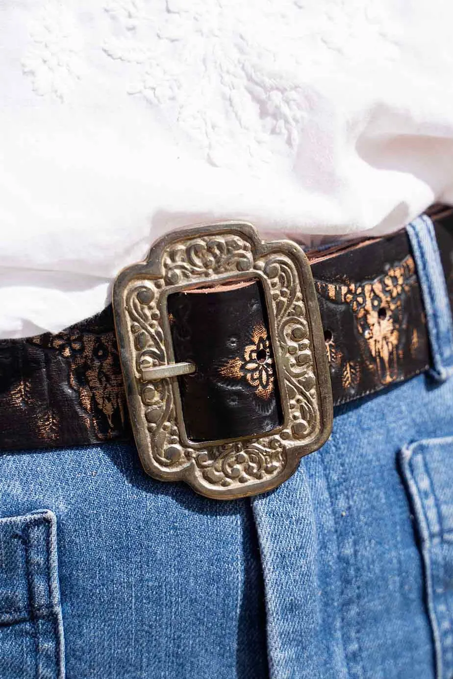 GYPSY TORO LEATHER BELT CHOCOLATE