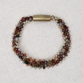 Hand Woven Soft Bracelet of Tundra Sapphires & Zircon