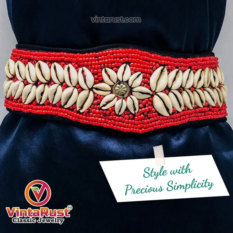 Handmade Belly Dance Beaded Belt With Shells