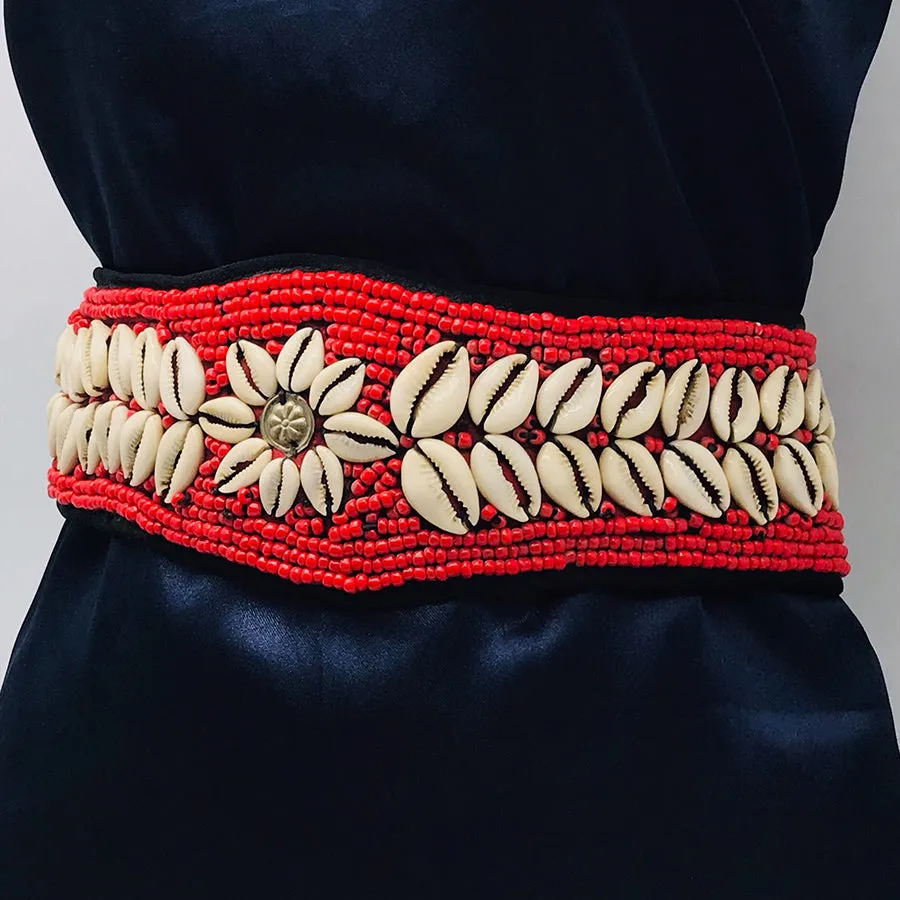 Handmade Belly Dance Beaded Belt With Shells