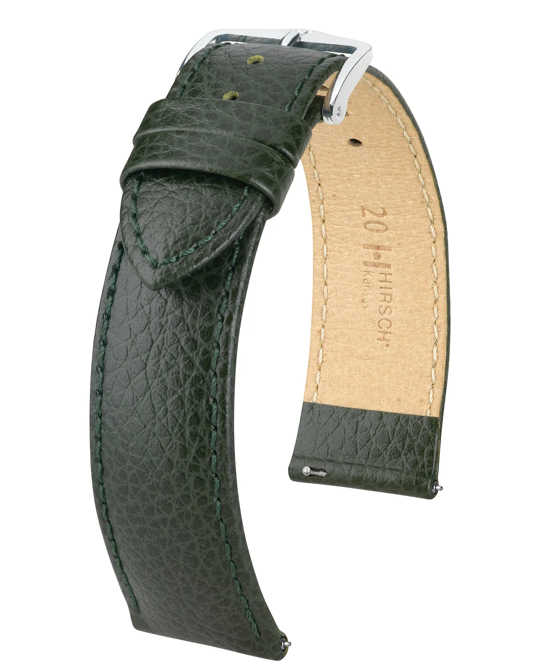 HIRSCH KANSAS Buffalo Grain Calfskin Watch Strap  015 02