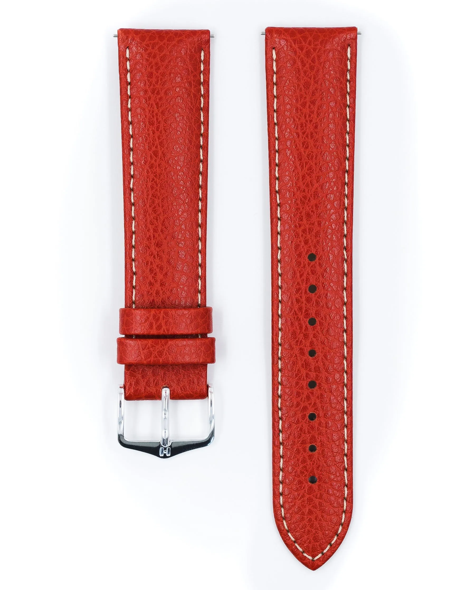 HIRSCH KANSAS Buffalo Grain Calfskin Watch Strap  015 02