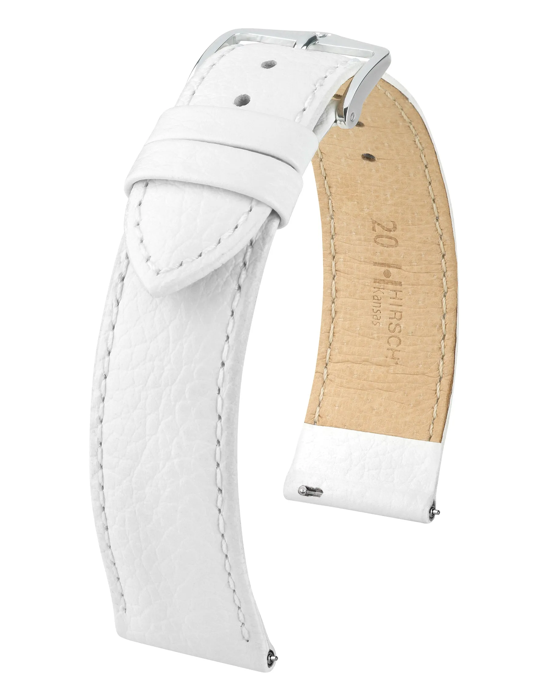 HIRSCH KANSAS Buffalo Grain Calfskin Watch Strap  015 02