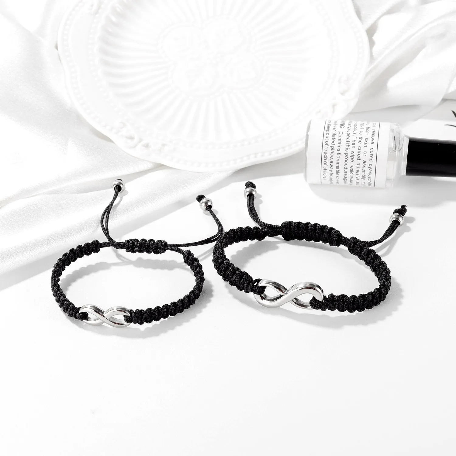 His & Hers Matching Set Forever Love Knit Couple Bracelets