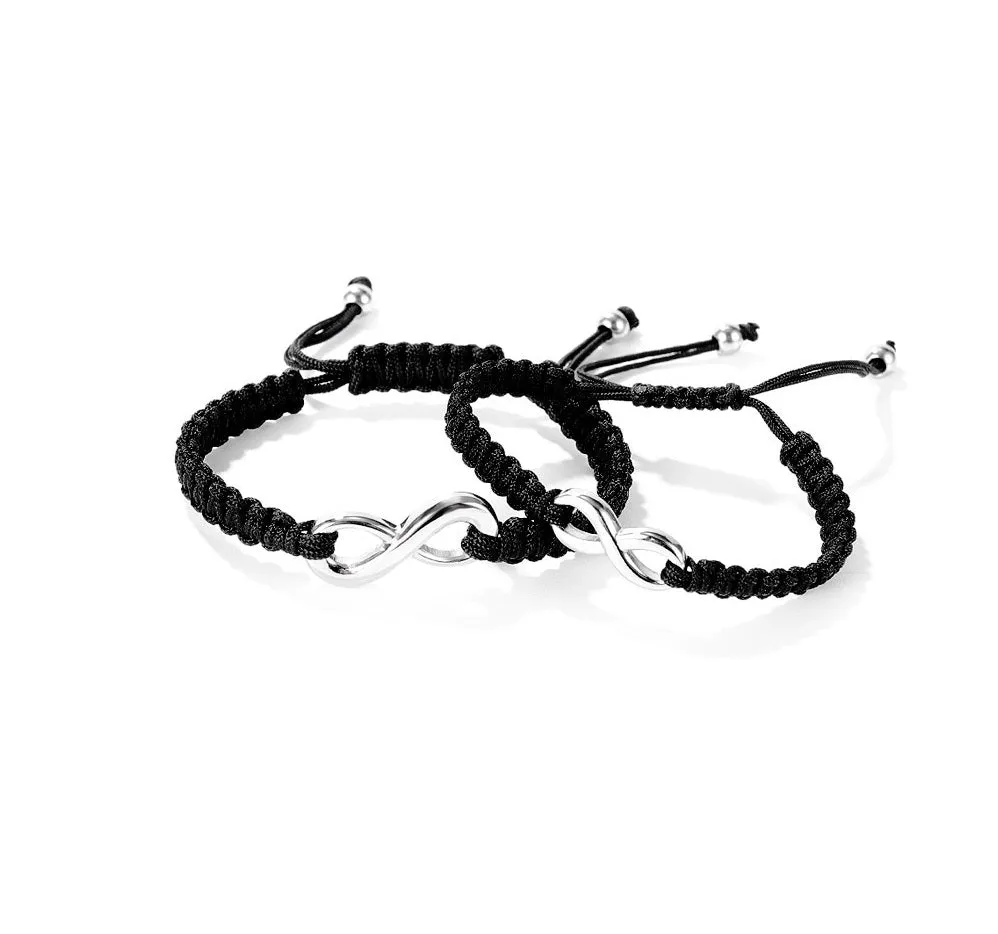 His & Hers Matching Set Forever Love Knit Couple Bracelets