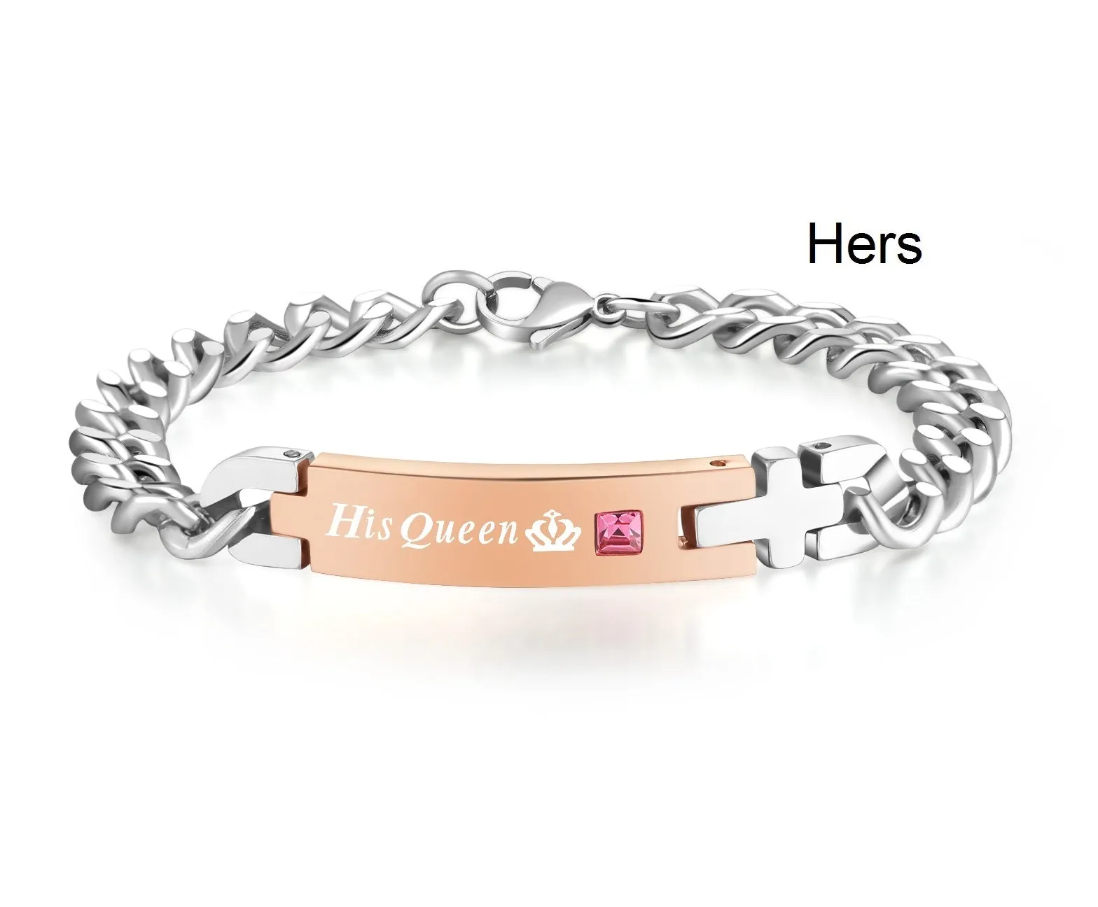 His & Hers Matching Set Her King His Queen Couple Bracelets, Valentine, Anniversary, Wedding, Promise, Engagement Gift