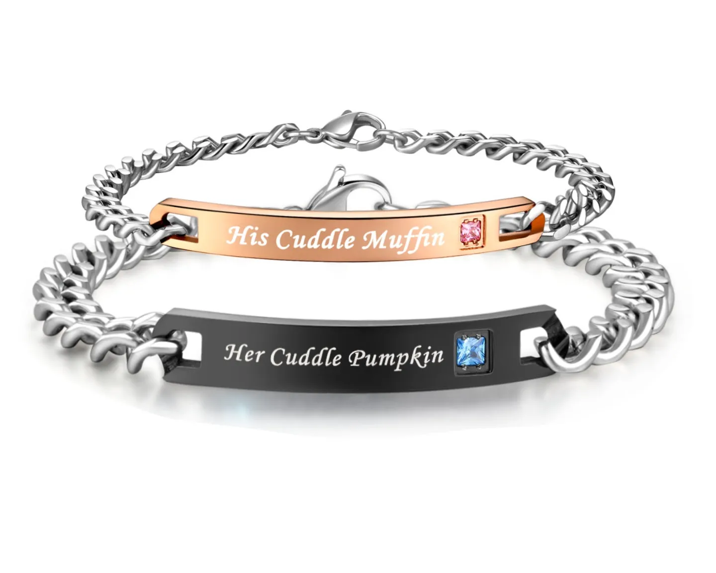 His & Hers Matching Set His Cuddle Muffin Her Cuddle Pumpkin Couple Bracelets, Valentine, Anniversary, Wedding, Promise, Engagement Gift