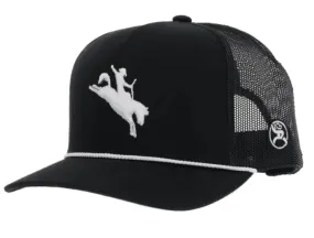 Hooey Whit Roughy Black Trucker Snapback Hat 4044T-BK