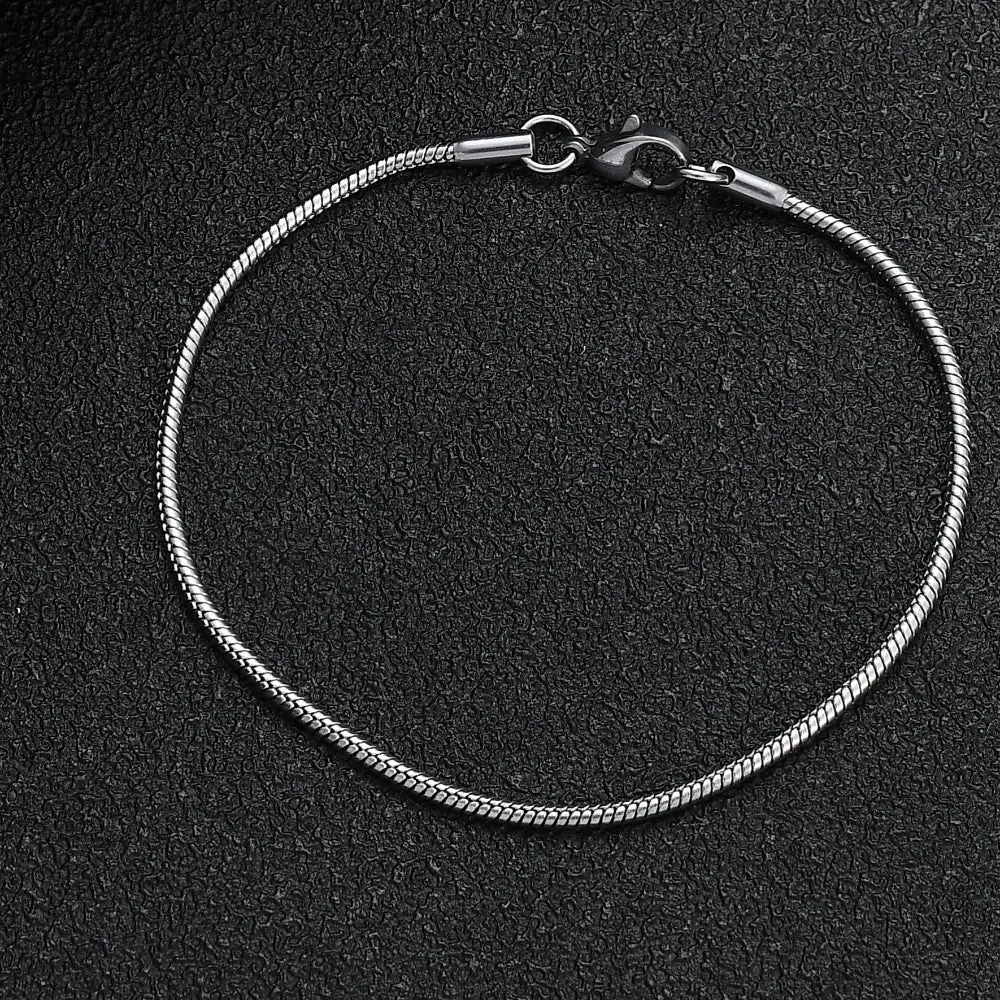 Hot Sale Width 2MM 316L Titanium Steel Snake Chain Bracelet Fashion Jewelry For Men Women Stainless Steel Link Bracelet