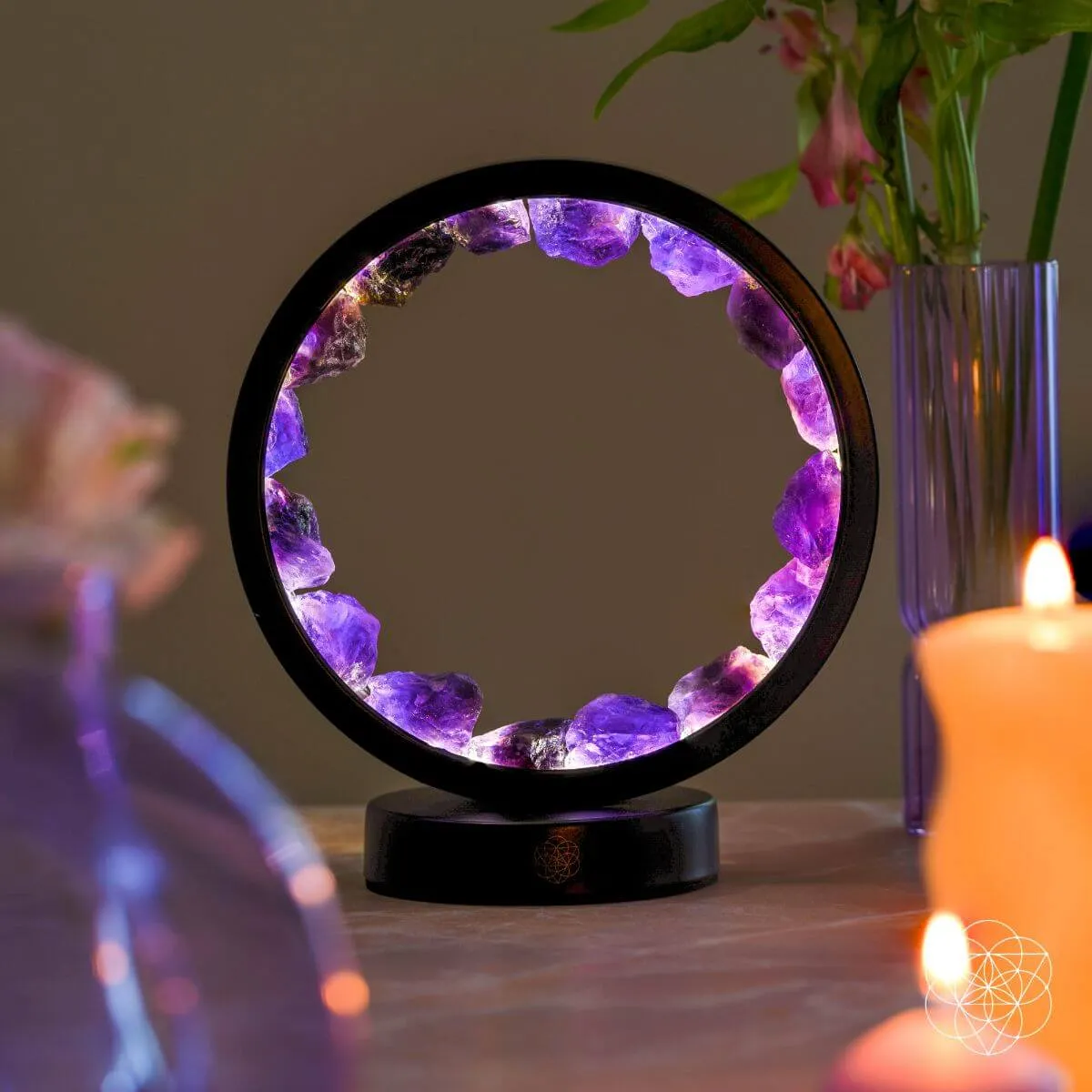 I Am At Peace - Spiritual Protection Amethyst Lamp