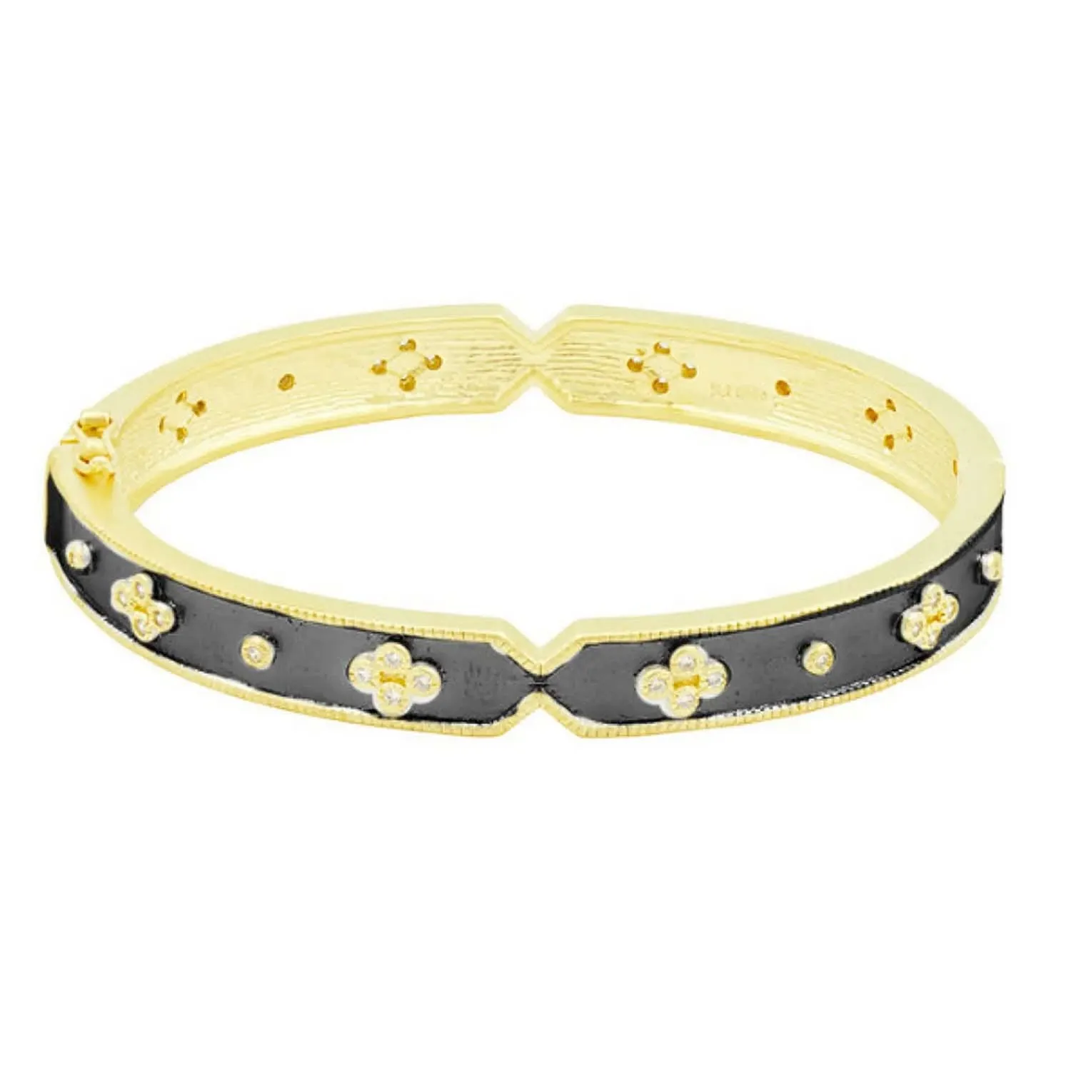 Iconic Clover Bangle Black & Gold