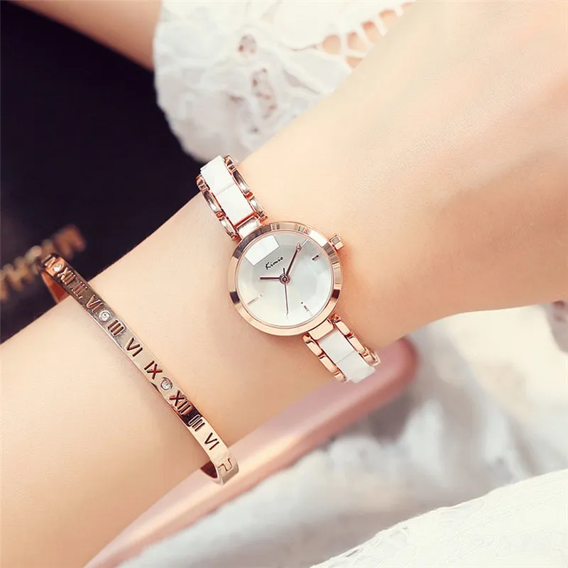 Imitation Ceramic Gold Watches  Fashion Watch Luxury Quartz-watch Wristwatches Women's Watches For Women