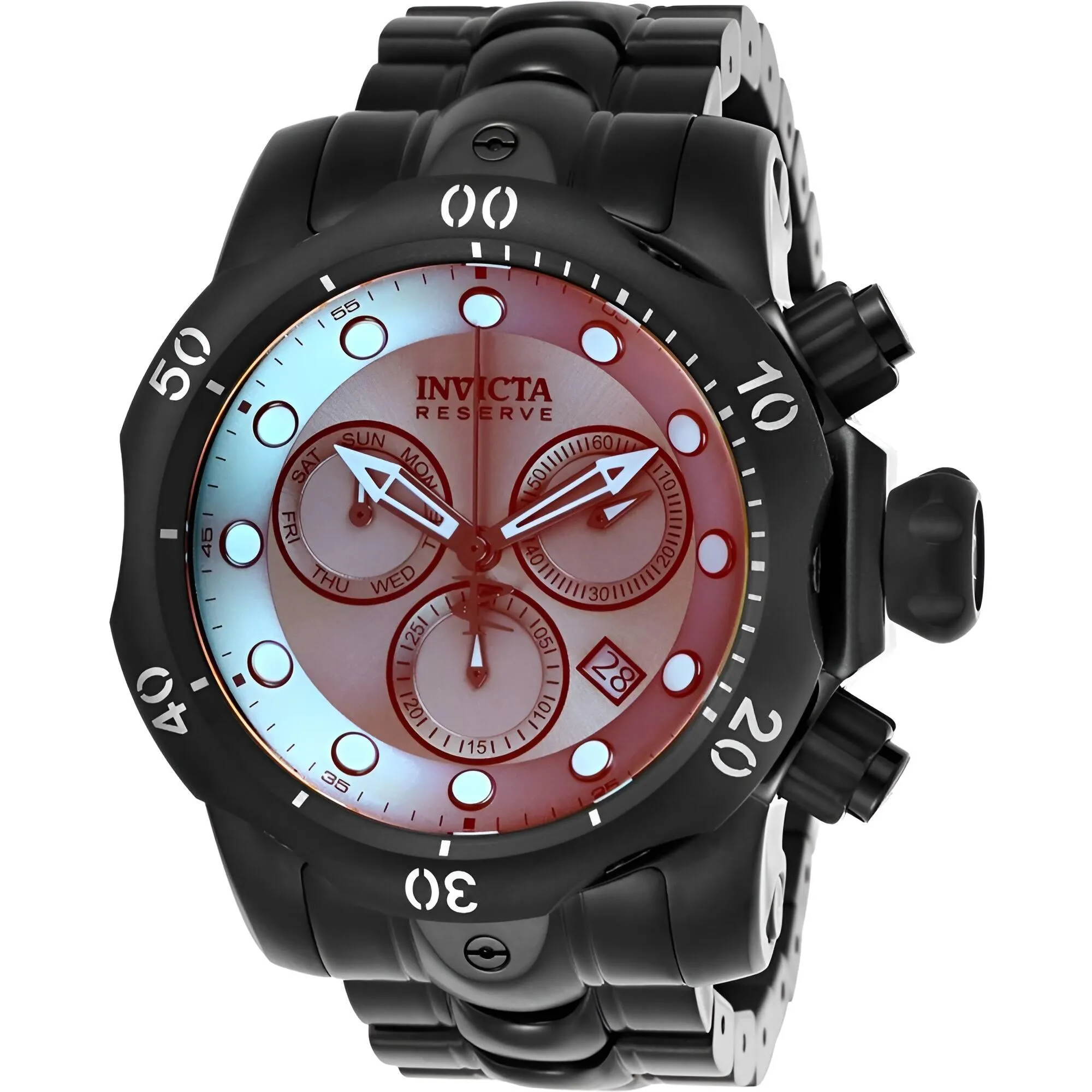 Invicta Men's Chronograph Watch - Reserve Venom Titanium Dial Black Bracelet | 25417