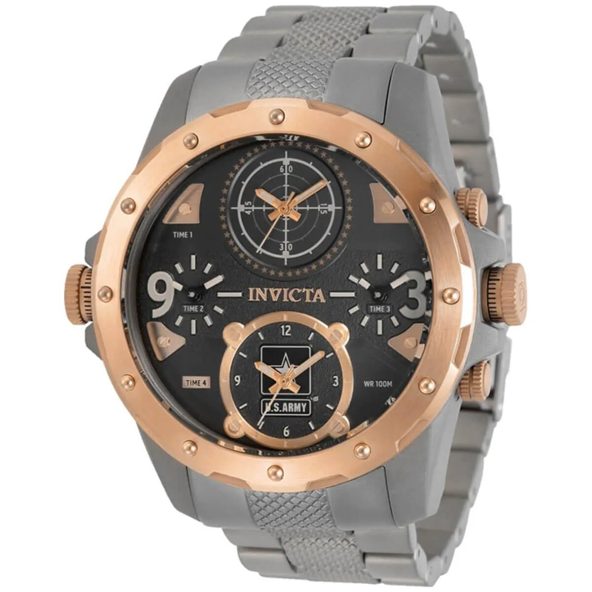 Invicta Men's Chronograph Watch - U.S. Army TT Silver and Rose Gold Case | 31972