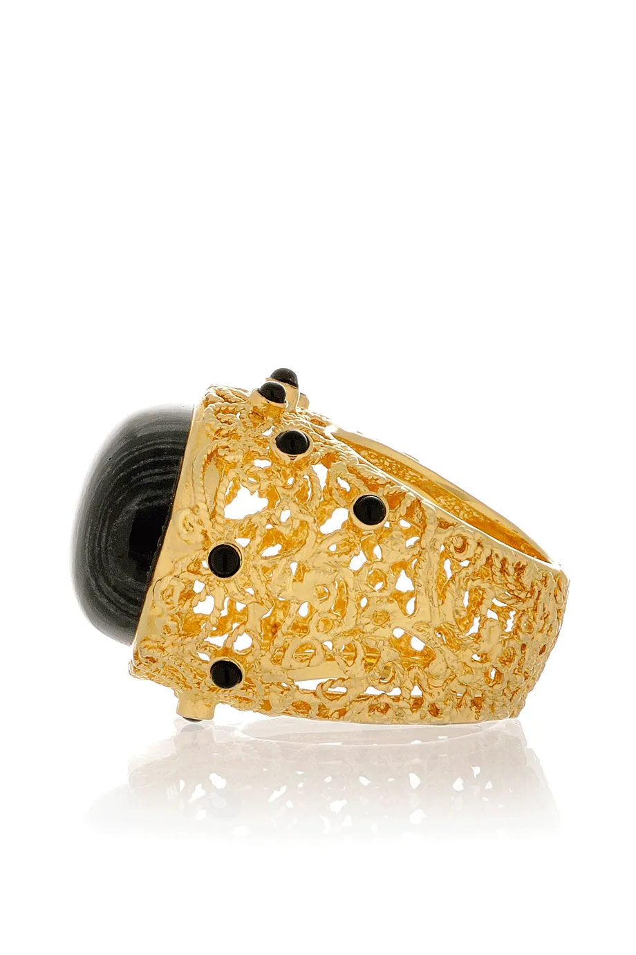 ISHARYA BLACK JASPER Cocktail Ring