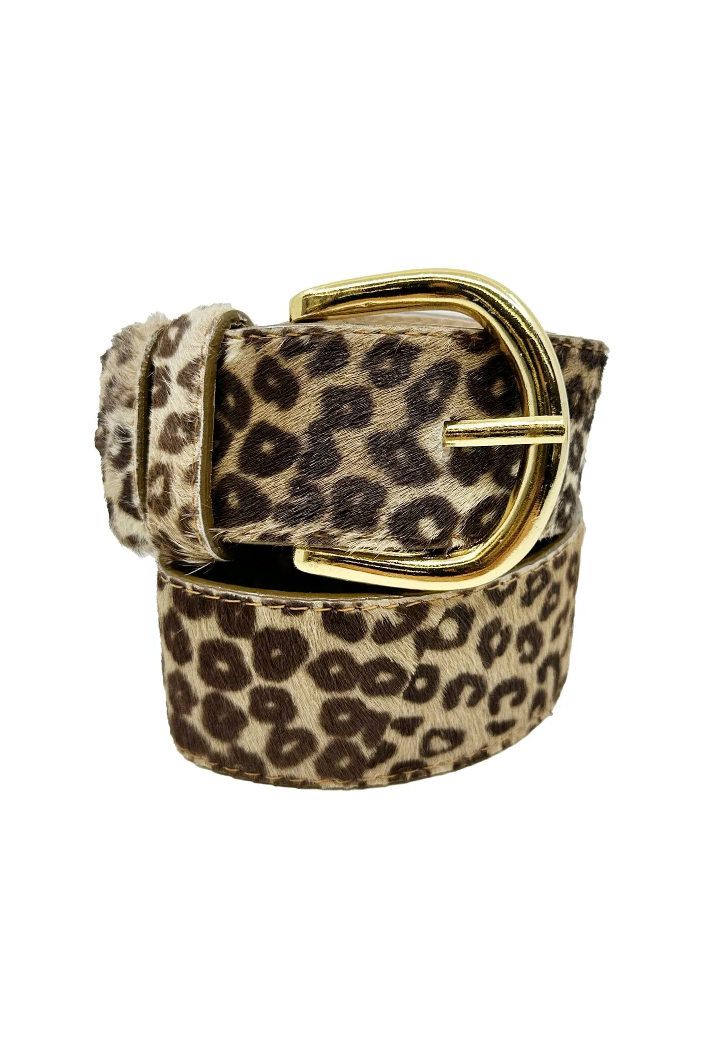 Jeans Belt Cowhide Leather Leopard