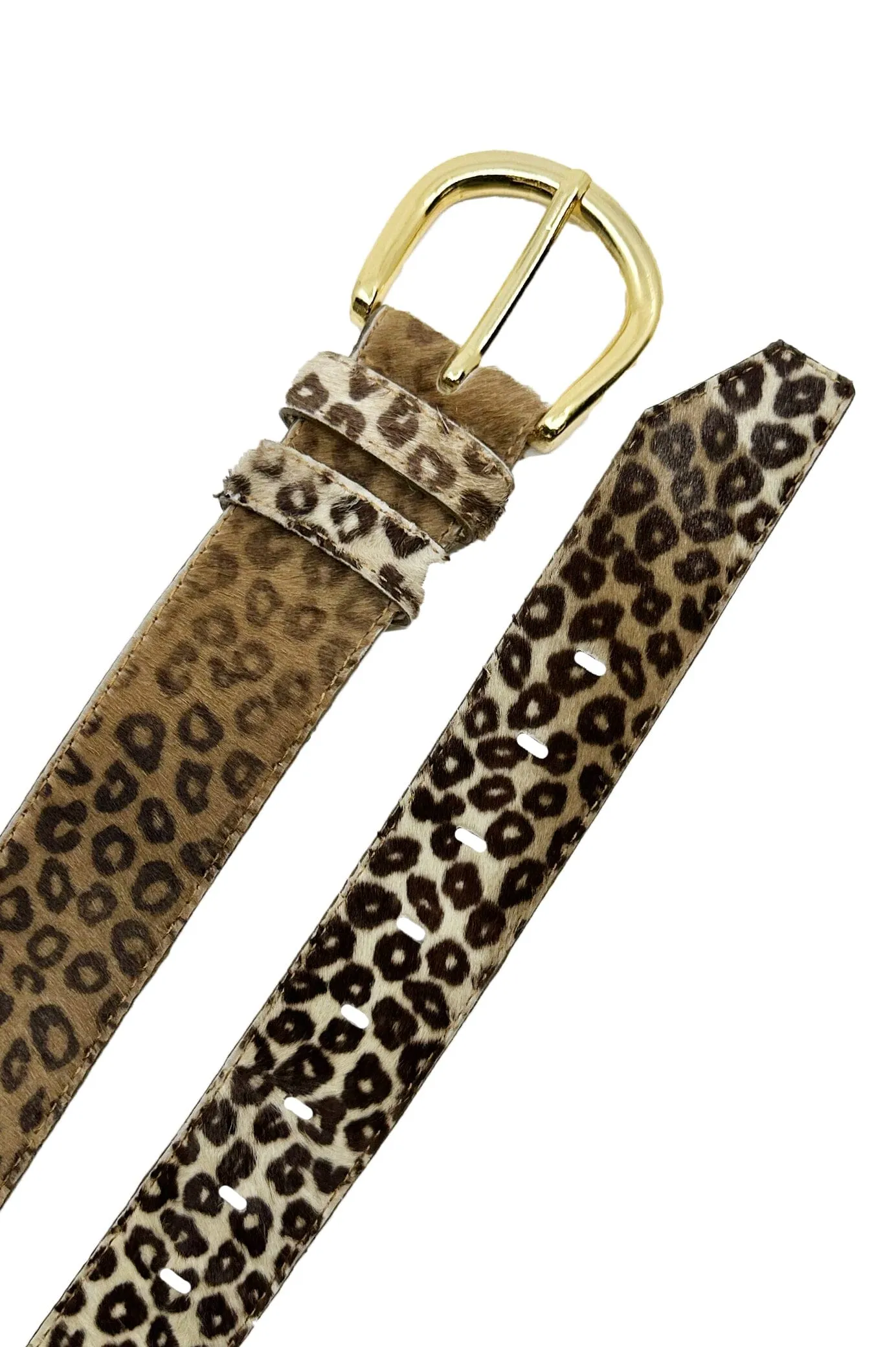 Jeans Belt Cowhide Leather Leopard