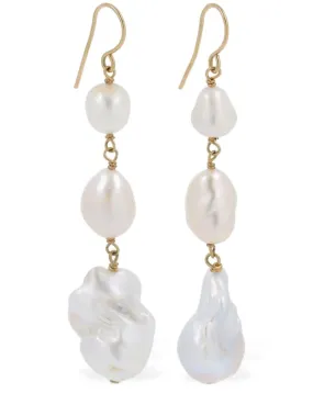 Jil Sander   Grainy 2 drop earrings 