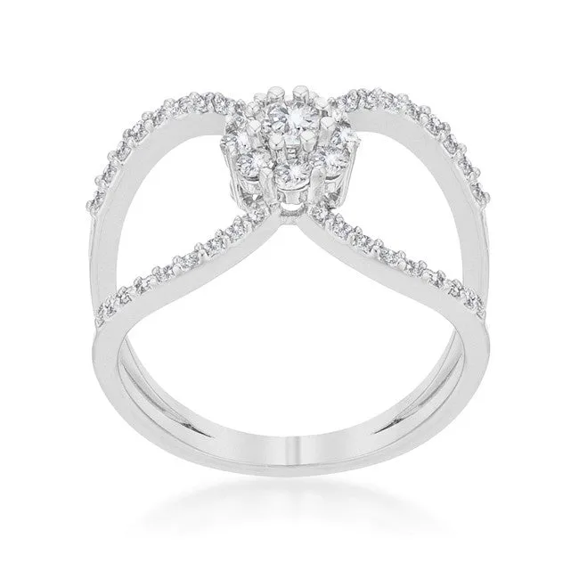 Joyce Silver Delicate Floral Wrap Fashion Ring | 0.4ct