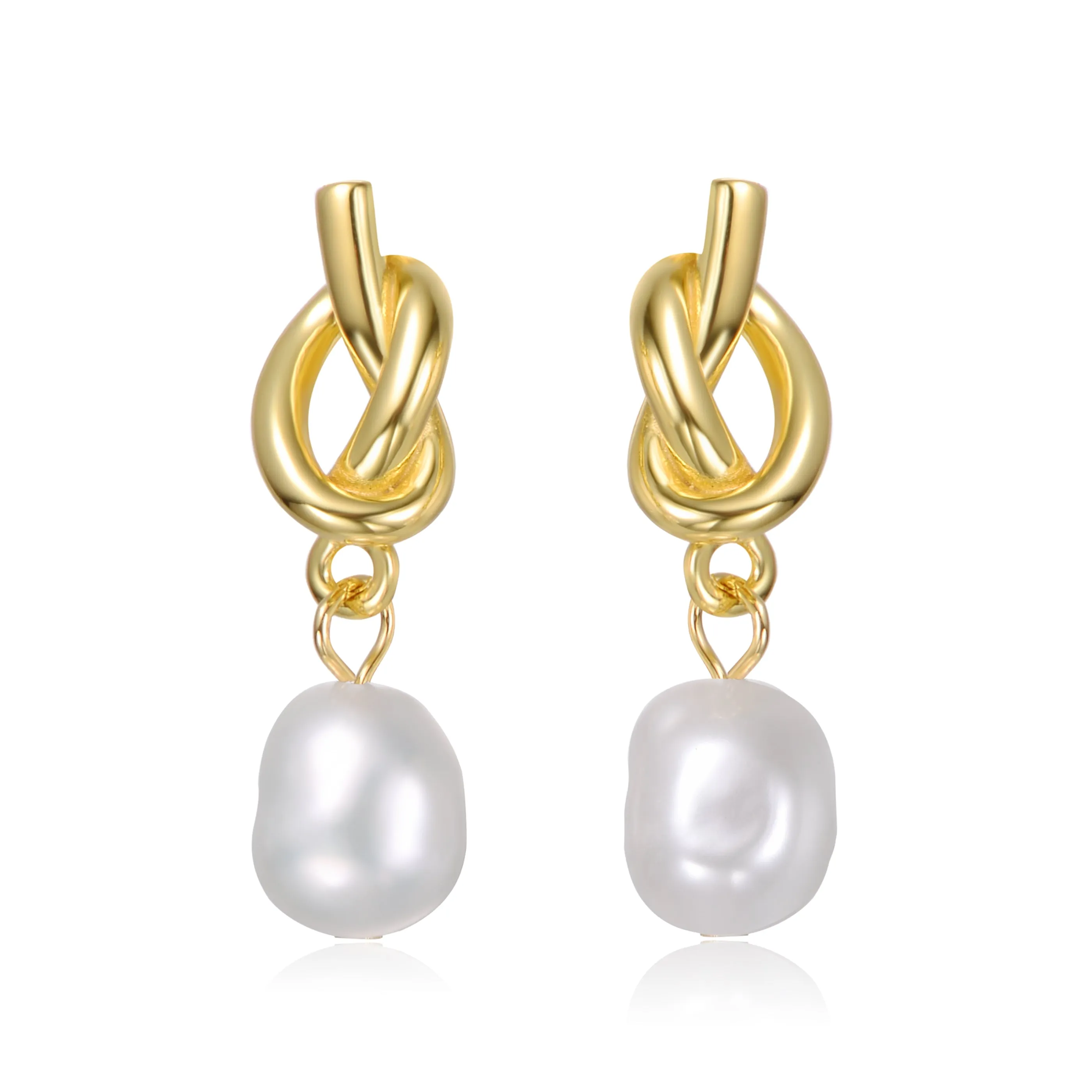 Julie Pretzel Pearl Dangle Earrings