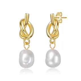 Julie Pretzel Pearl Dangle Earrings