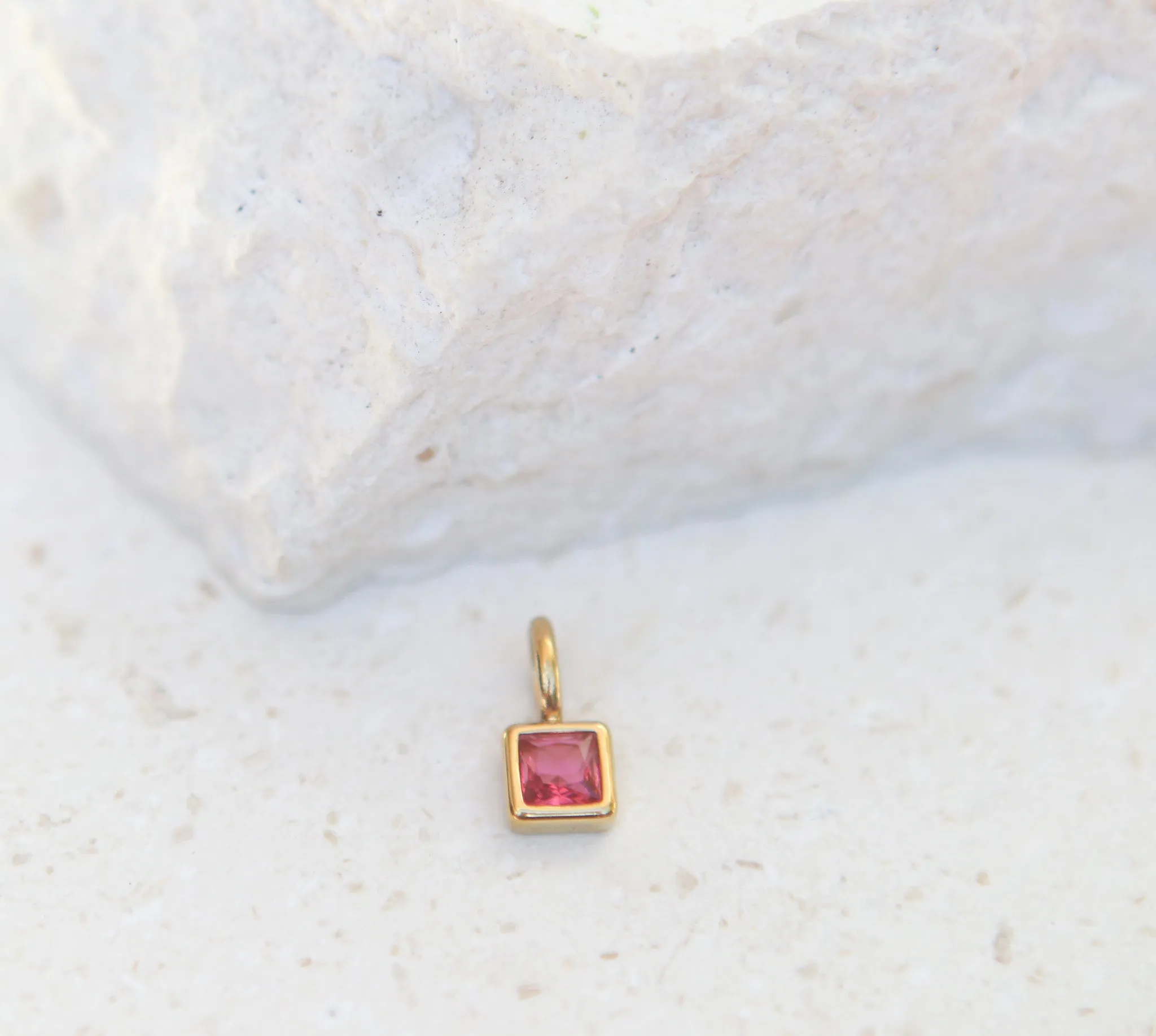 July Ruby Square Charm