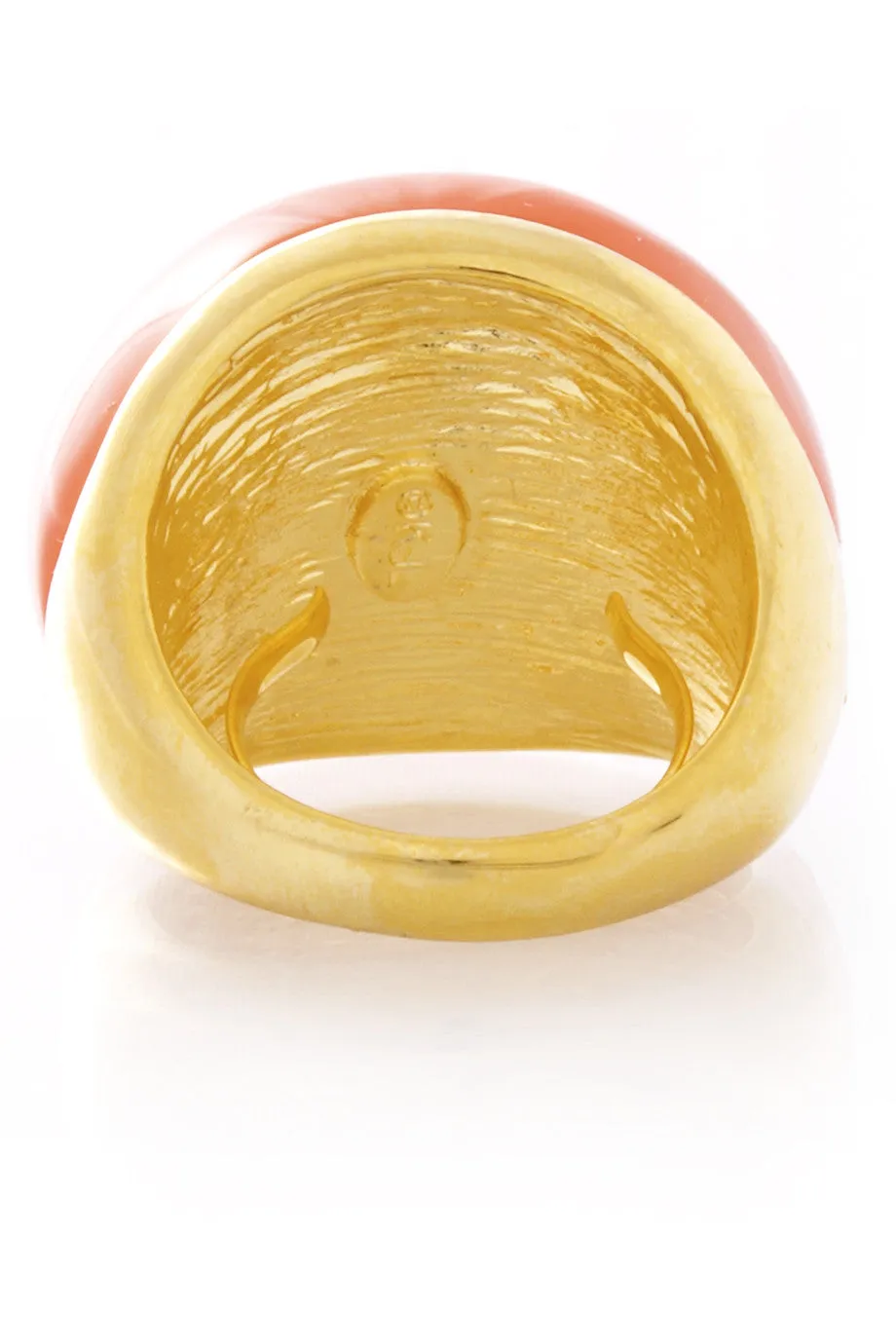 KENNETH JAY LANE Coral Crystal Center Dome Ring