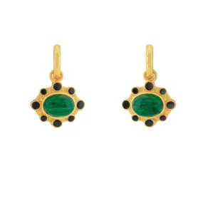 Laia Earrings Malachite & Black Onyx