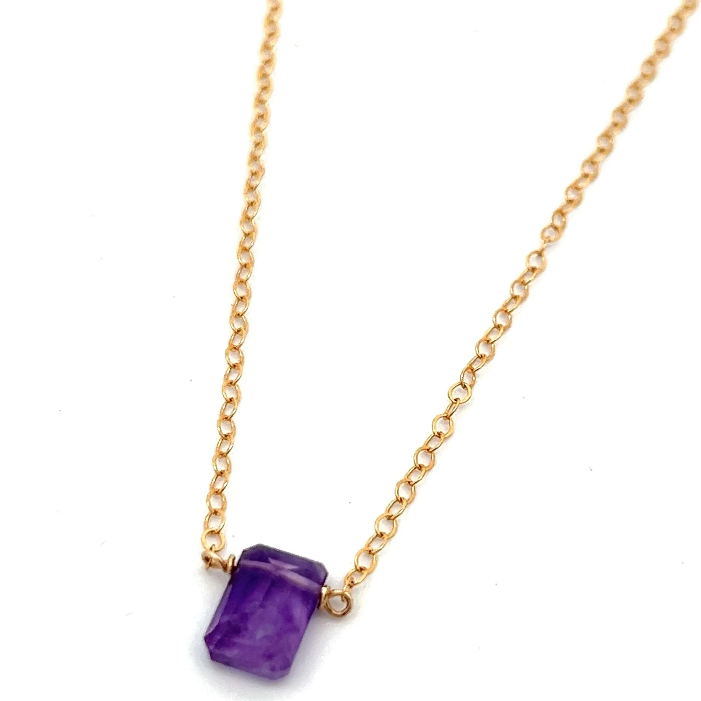 L'amethyste baguette necklace - natural amethyst