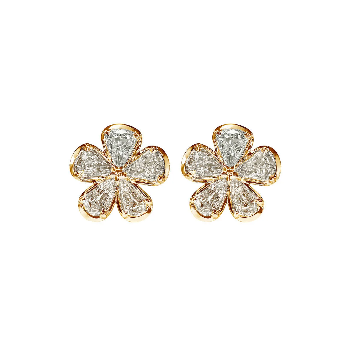 L'Amour Crisscut Diamond Floral Earrings