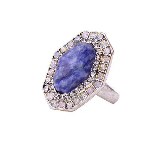 Lapis Gem Cocktail Ring