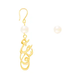 Large Pearl Love Drop Earrings