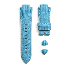 Leather Strap in Blue Teju