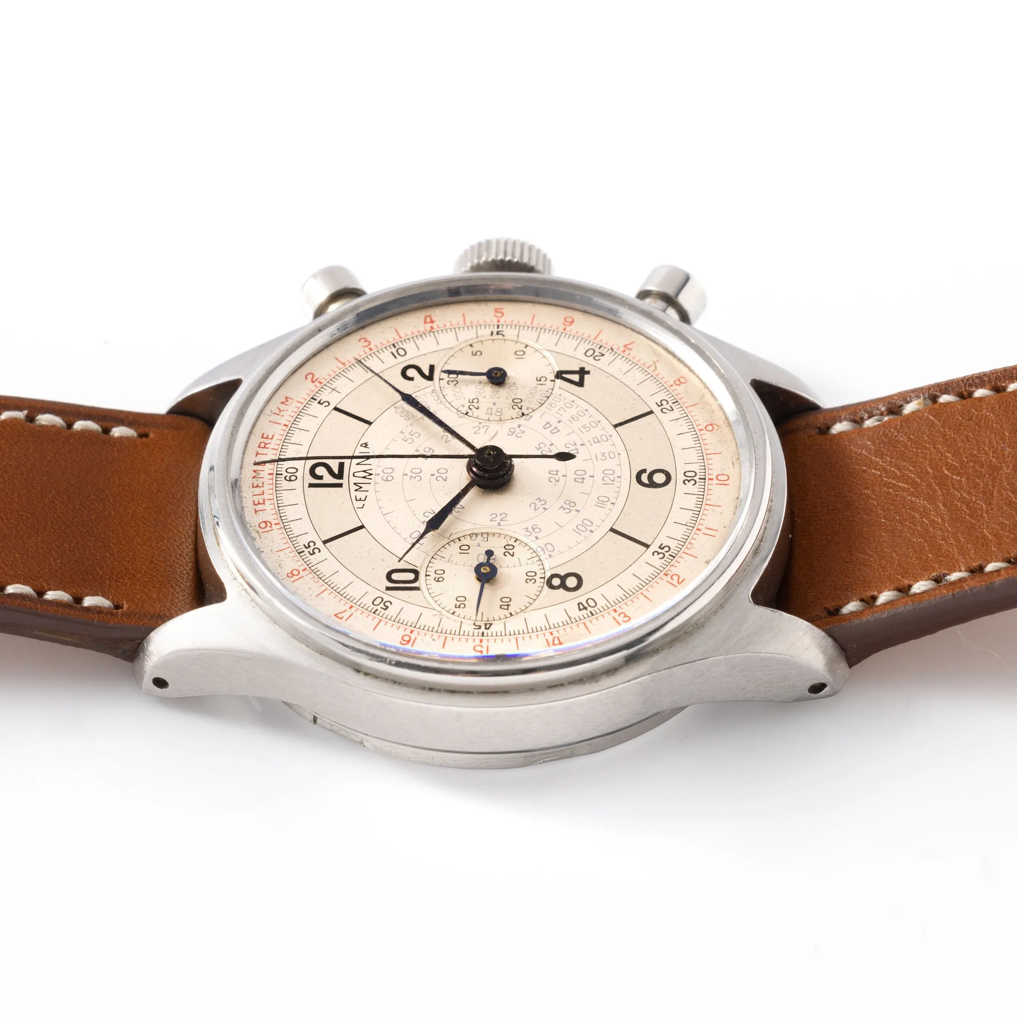 Lemania Large Step Case Four Colour Dial Chronograph