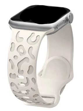 Leopard Silicone Watch Band - Beige