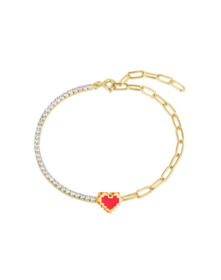 LEVEL-UP HEART CHARM BRACELET