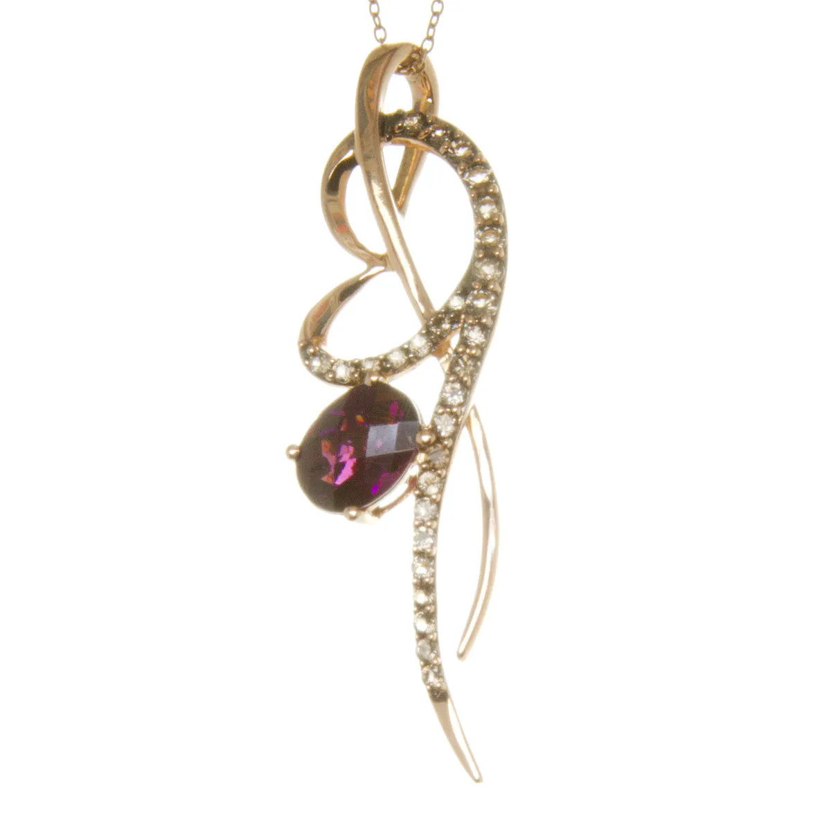 LeVian Amethyst & Chocolate Quartz Rose Gold Necklace