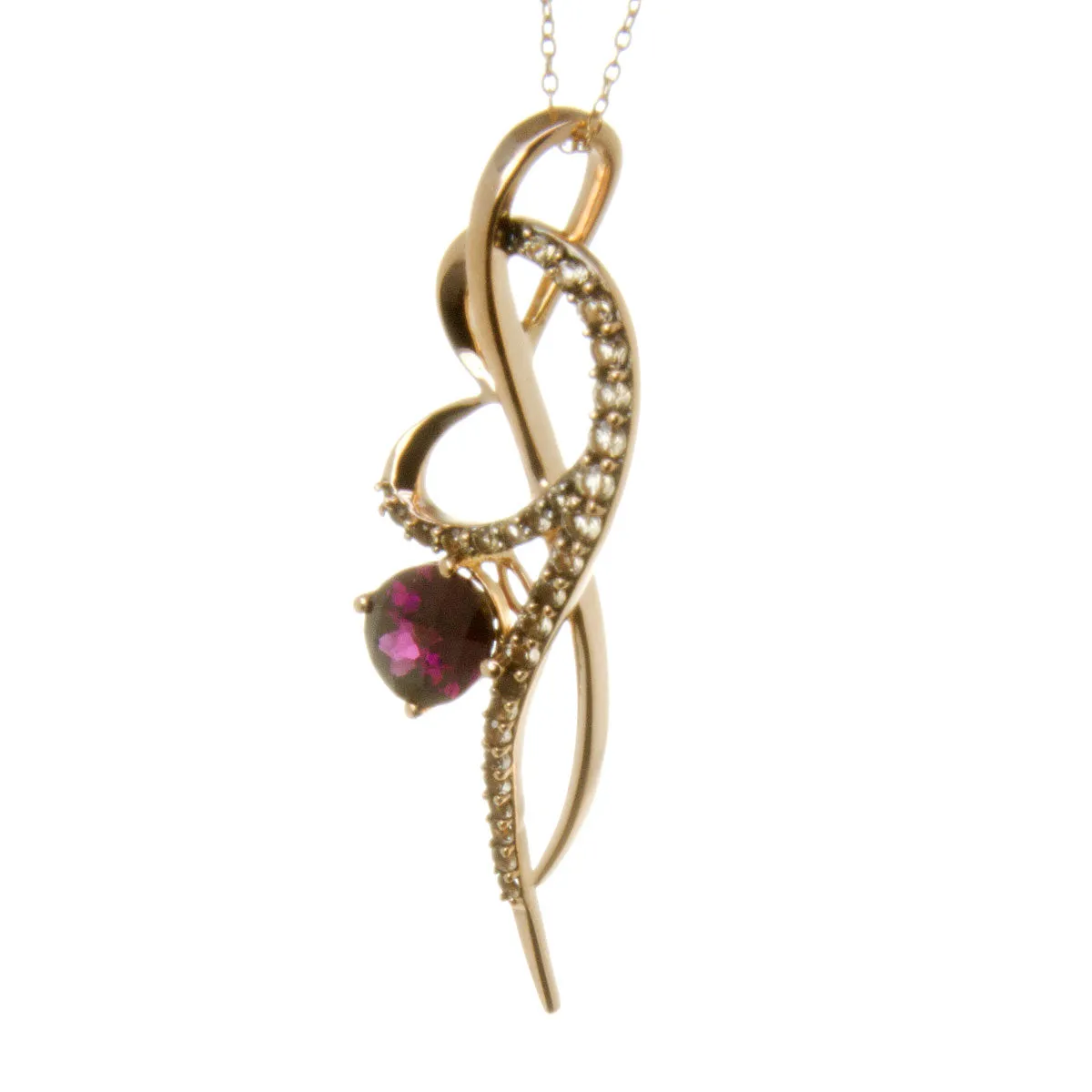 LeVian Amethyst & Chocolate Quartz Rose Gold Necklace