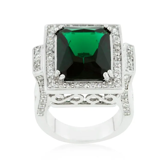 Louie 7ct Cushion Emerald Vintage Cocktail Ring | 8ct