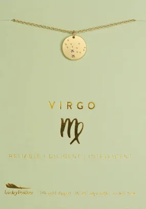 Lucky Feather Zodiac Necklace: Virgo