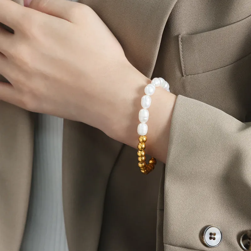 Luxurious Handcrafted Pearl and Gold Bracelet Jewelry from Planderful's Everyday Genie Collection