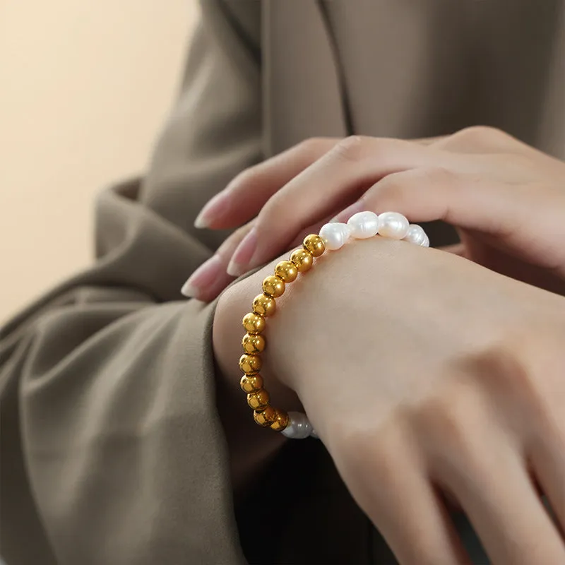 Luxurious Handcrafted Pearl and Gold Bracelet Jewelry from Planderful's Everyday Genie Collection